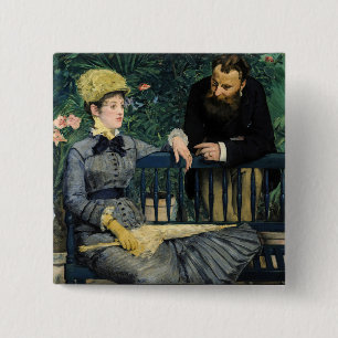 Edouard Manet - in het conservatorium Vierkante Button 5,1 Cm