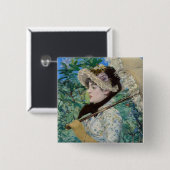 Edouard Manet - Jeanne / Spring Vierkante Button 5,1 Cm (Voorkant /achterkant)