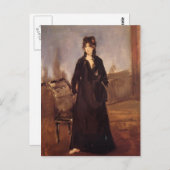 Edouard Manet - Jonge vrouw met een roze schoen Briefkaart (Voorkant / Achterkant)
