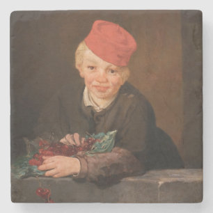 Edouard Manet - Jongen met kersen Stenen Onderzetter