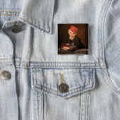 Edouard Manet - Jongen met Kersen Vierkante Button 5,1 Cm (In situ)