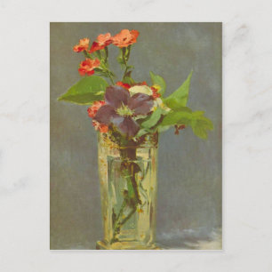 Edouard Manet - Karnaties en Clematis in een Cryst Briefkaart
