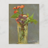 Edouard Manet - Karnaties en Clematis in een Cryst Briefkaart (Voorkant)