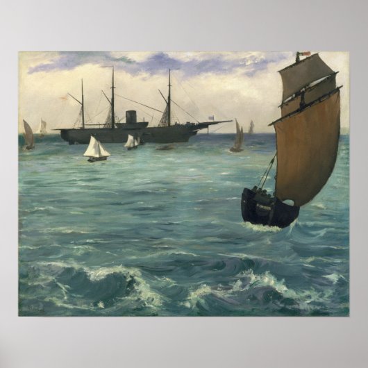 Edouard Manet | Kearsarge te Boulogne Poster (Voorkant)