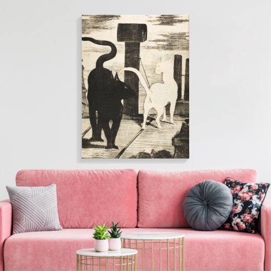 Edouard Manet ~ Le Rendez-vous des Chats Canvas Afdruk (Insitu (Woonkamer))