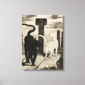 Edouard Manet ~ Le Rendez-vous des Chats Canvas Afdruk (Voorkant)