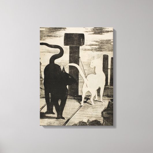 Edouard Manet ~ Le Rendez-vous des Chats Canvas Afdruk (Voorkant)