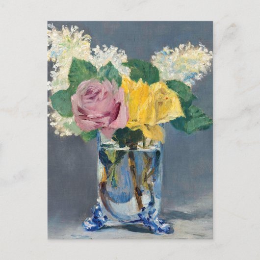 Edouard Manet - Lilacs en Rozen Briefkaart (Voorkant)