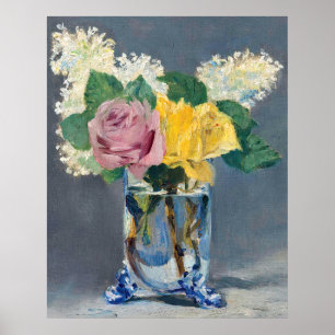 Edouard Manet - Lilacs en Rozen Poster