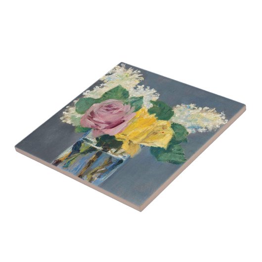 Edouard Manet - Lilacs en Rozen Tegeltje (Zijkant)