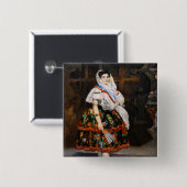Edouard Manet - Lola de Valence Vierkante Button 5,1 Cm (Voorkant /achterkant)