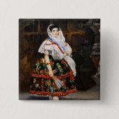 Edouard Manet - Lola de Valence Vierkante Button 5,1 Cm (Voorkant)