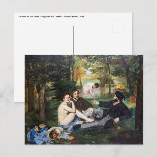 Edouard Manet - Lunch op het Gras Briefkaart (Voorkant / Achterkant)