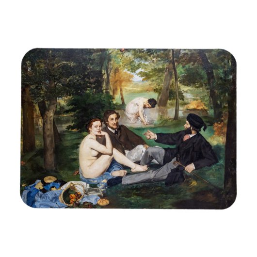Edouard Manet - Lunch op het Gras Magneet (Horizontaal)