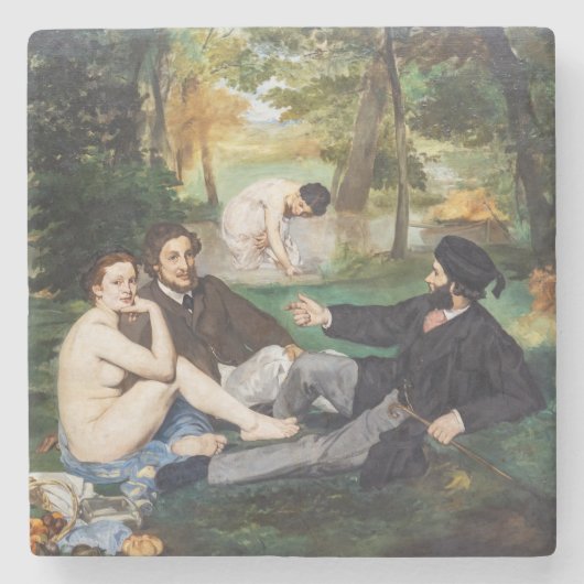 Edouard Manet - Lunch op het Gras Stenen Onderzetter (Voorkant)