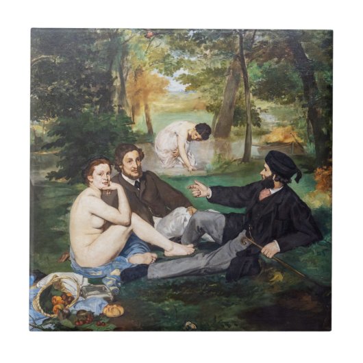 Edouard Manet - Lunch op het Gras Tegeltje (Voorkant)