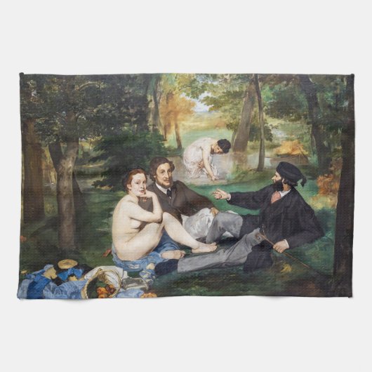 Edouard Manet - Lunch op het Gras Theedoek (Horizontaal)