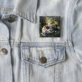 Edouard Manet - Lunch op het Gras Vierkante Button 5,1 Cm (In situ)