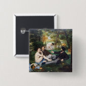 Edouard Manet - Lunch op het Gras Vierkante Button 5,1 Cm (Voorkant /achterkant)