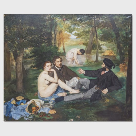 Edouard Manet - Luncheon op de gras Cadeaupapier (Vlak)