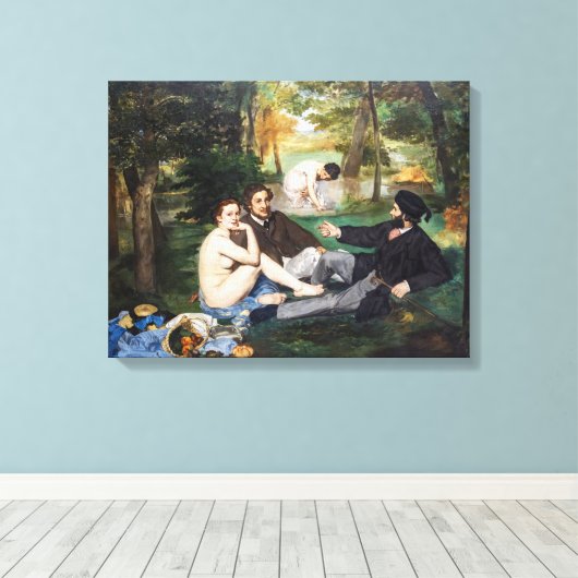 Edouard Manet - Luncheon op de gras Canvas Afdruk (Insitu (Houten vloer))