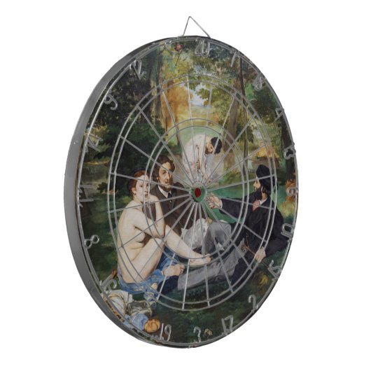 Edouard Manet - Luncheon op de gras Dartbord (Voorkant Links)