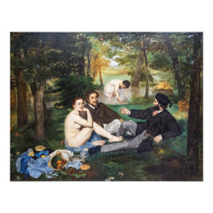 Edouard Manet - Luncheon op de gras Foto Afdruk