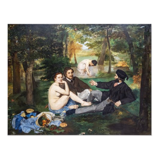Edouard Manet - Luncheon op de gras Foto Afdruk (Voorkant)