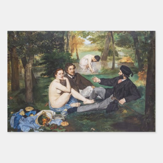 Edouard Manet - Luncheon op de gras Inpakpapier Vel (Voorkant 3)