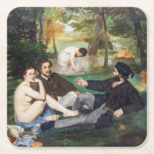 Edouard Manet - Luncheon op de gras Kartonnen Onderzetters (Voorkant)