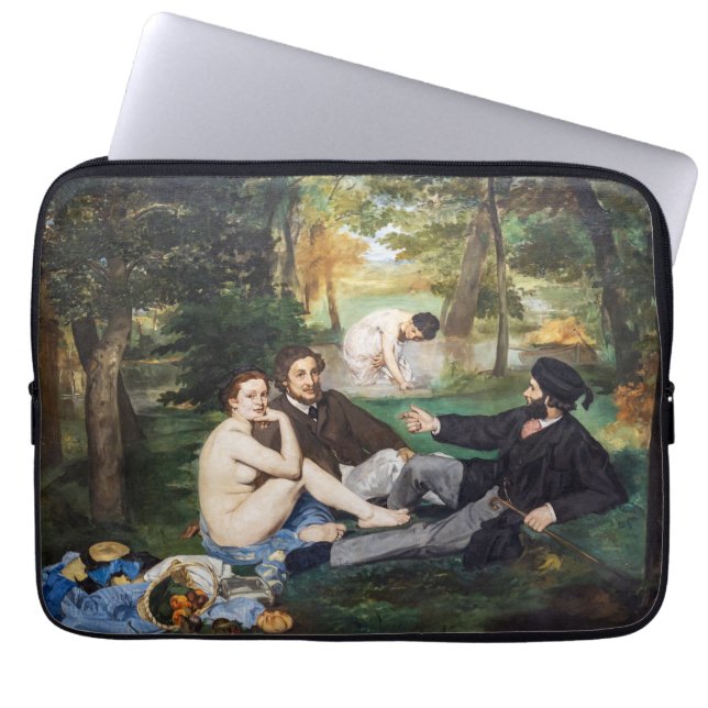 Edouard Manet - Luncheon op de gras Laptop Sleeve (Voorkant)