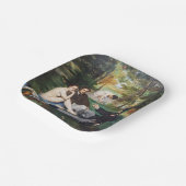 Edouard Manet - Luncheon op de gras Papieren Bordje (Gebogen)