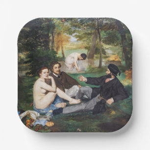 Edouard Manet - Luncheon op de gras Papieren Bordje