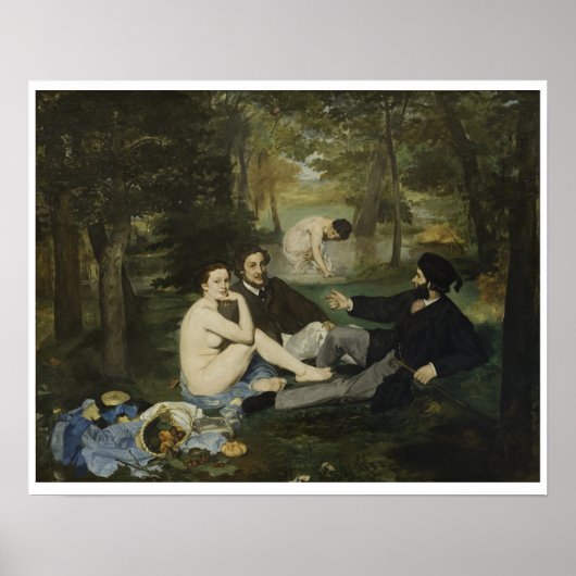 Edouard Manet - Luncheon op de gras Poster (Voorkant)