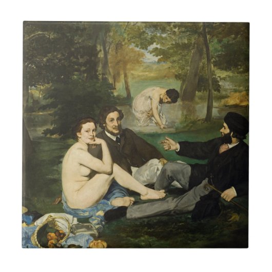 Edouard Manet - Luncheon op de gras Tegeltje (Voorkant)