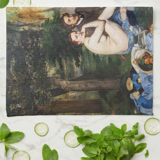 Edouard Manet - Luncheon op de gras Theedoek (Gevouwen)