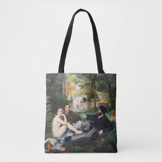 Edouard Manet - Luncheon op de gras Tote Bag (Voorkant)