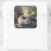 Edouard Manet - Luncheon op de gras Vierkante Sticker (Tas)