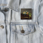 Edouard Manet - Mand met fruit Vierkante Button 5,1 Cm (In situ)