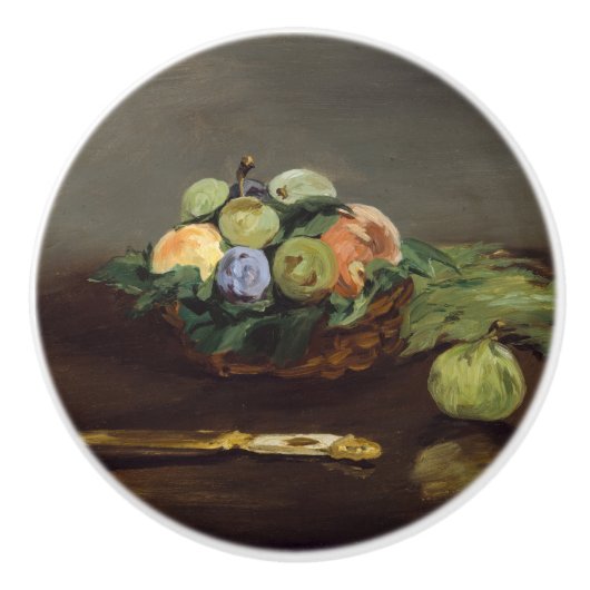 Edouard Manet - mandje vruchten Keramische Knop (Voorkant)