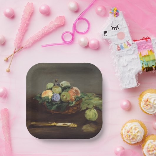 Edouard Manet - mandje vruchten Papieren Bordje (Feest)