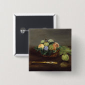 Edouard Manet - mandje vruchten Vierkante Button 5,1 Cm (Voorkant /achterkant)