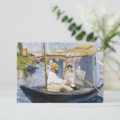 Edouard Manet - Monet in zijn atelierboot Bedankkaart (Staand voorkant)