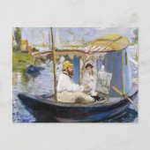 Edouard Manet - Monet in zijn atelierboot Briefkaart (Voorkant)