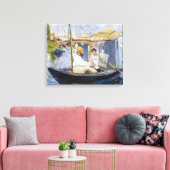 Edouard Manet - Monet in zijn atelierboot Canvas Afdruk (Insitu (Woonkamer))