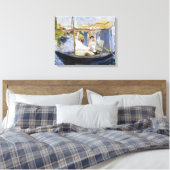 Edouard Manet - Monet in zijn atelierboot Canvas Afdruk (Insitu (Slaapkamer))