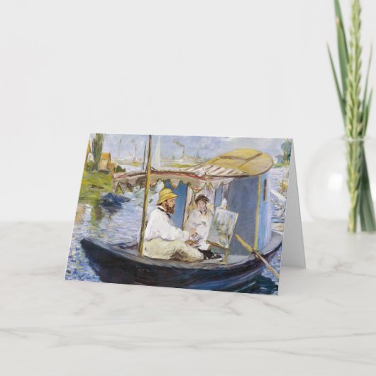 Edouard Manet - Monet in zijn atelierboot Kaart (Voorkant)