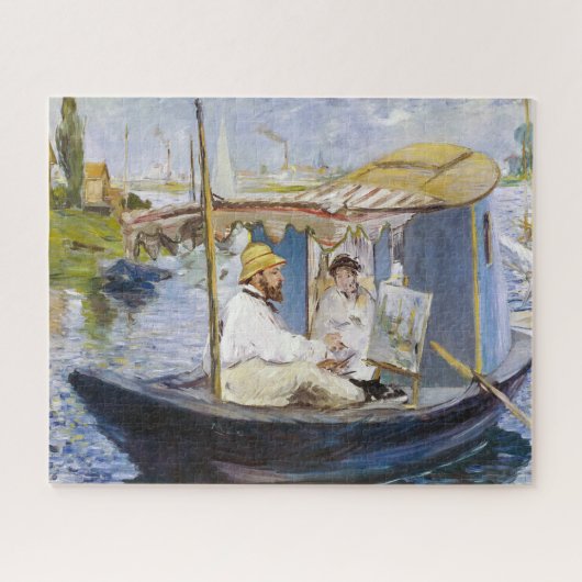 Edouard Manet - Monet in zijn atelierboot Legpuzzel (Horizontaal)