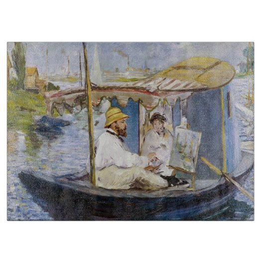 Edouard Manet - Monet in zijn atelierboot Snijplank (Voorkant)