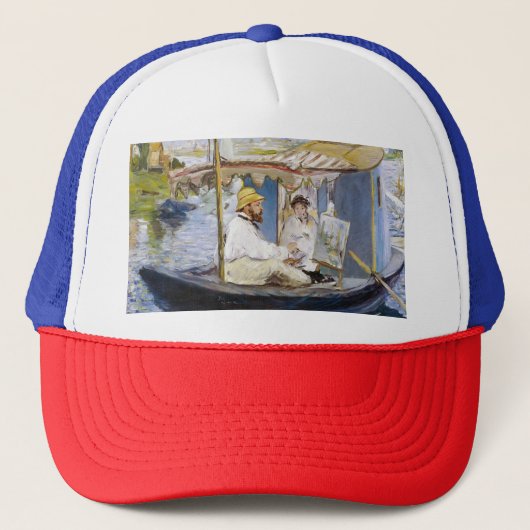 Edouard Manet - Monet in zijn atelierboot Trucker Pet (Voorkant)